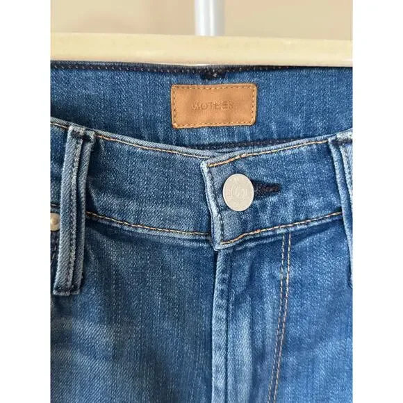 Mother Jeans The Mid Rise Dazzler Ankle Fray Birds Of Paradise 26 Stretchy Denim - Picture 5 of 9